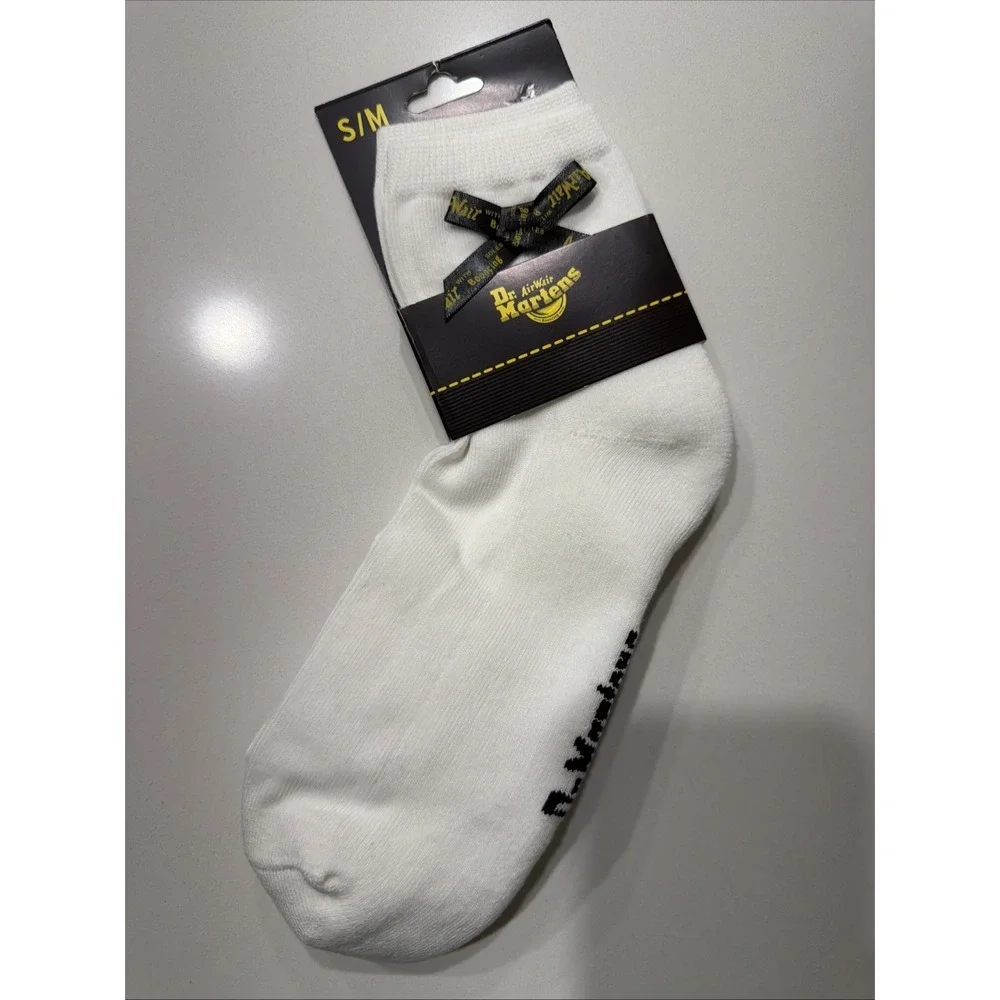 Dr Martens AD044100 White Bow Crew Socks Cotton Blend S/M NWT